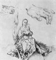 D�rer, Albrecht: Studienblatt mit Maria mit Kind, Hand und �rmel