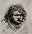 Rembrandt Harmensz. van Rijn: Selbstportr�t, vorn�bergebeugt