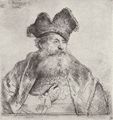 Rembrandt Harmensz. van Rijn: Portr�t eines Greises mit gespaltener Pelzm�tze