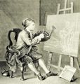 Hogarth, William: Hogarth, die komische Muse malend (Selbstportr�t)