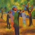 Macke, August: Dame in gr�ner Jacke
