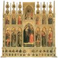 Alunno, Niccol�: Die Marienkr�nung; Der vom Kreuz abgenommene Christus und Heilige (�Polyptychon von Montelparo�)