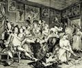 Hogarth, William: Folge »Das Leben eines W�stlings«, Drittes Blatt: Szene in der Schenke, erste Fassung