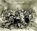 Hogarth, William: Folge »Das Leben eines W�stlings«, Sechstes Blatt: Szene in einem Spielkasino, erste Fassung