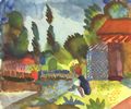 Macke, August: Tunislandschaft mit sitzendem Araber