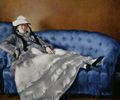 Manet, Edouard: Portr�t der Frau Manet auf blauem Sofa