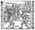 D�rer, Albrecht: Illustration zum »Der Ritter vom Turn«, Szene: Eine unschuldig verurteilte Jungfrau wird von einem Ritter gerettet