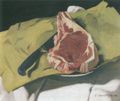 Vallotton, F�lix: Stillleben: Ein Entrec�te auf gelbem Papier