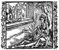 D�rer, Albrecht: Illustration zum »Der Ritter vom Turn«, Szene: Delila schneidet Samson das Haar ab