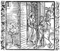 D�rer, Albrecht: Illustration zum »Der Ritter vom Turn«, Szene: Eine Einsiedler wird von einer Frau freundlich begr��t