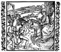 D�rer, Albrecht: Illustration zum »Der Ritter vom Turn«, Szene: Catonet l��t einen Misset�ter, der geh�ngt werden soll, frei