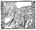D�rer, Albrecht: Illustration zum »Der Ritter vom Turn«, Szene: Der Ritter vom Turn �berreicht seinen T�chtern das Buch