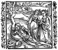 D�rer, Albrecht: Illustration zum »Der Ritter vom Turn«, Szene: Der Ritter vom Turn schl�ft in seinem Garten, die T�chter lustwandeln