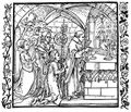 D�rer, Albrecht: Illustration zum »Der Ritter vom Turn«, Szene: M�nner und Frauen, die w�hrend der Messe schw�tzen, werden vom b�sen Geist befallen