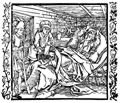 D�rer, Albrecht: Illustration zum »Der Ritter vom Turn«, Szene: Der Seiler l��t der Frau zur Strafe die Beine brechen