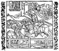 D�rer, Albrecht: Illustration zum »Der Ritter vom Turn«, Szene: Eine R�merin k�mpft an Stelle ihres Mannes in einem Zweikampf