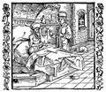 D�rer, Albrecht: Illustration zum »Der Ritter vom Turn«, Szene: Der sterbende Cato unterweist seinen Sohn Catonet