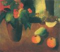 Macke, August: Stillleben mit Begonie, �pfeln und Birne