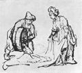 Rembrandt Harmensz. van Rijn: Boas sch�ttet Korn in Ruths Mantel
