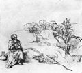 Rembrandt Harmensz. van Rijn: Elia am Bach Krith