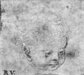 Raffael: Die Heilige Familie Canigniani, Studie, Kinderkopf