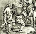 Hogarth, William: Gro�e Illustrationen zu Samuel Butlers »Hudibras«, Hudibras ger�t in einen Narrenzug