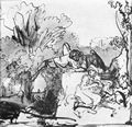 Rembrandt Harmensz. van Rijn: Der Engel weist Hagar den rettenden Brunnen