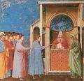 Giotto di Bondone: Fresken in der Arenakapelle in Padua, Szene: Die �bergabe der St�be