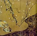 Ogata Korin: Roter und wei�er Pflaumenbaum; Au�chnitt [1]