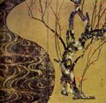Ogata Korin: Roter und wei�er Pflaumenbaum; Au�chnitt [2]
