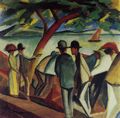 Macke, August: Spazierg�nger am See (I)