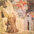 Giotto di Bondone: Fresken in der Bardi-Kapelle, Kirche Santa Croce in Florenz, Szene: Der Empfang der Wundmale