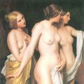 Waldm�ller, Ferdinand Georg: Badende Frauen am Waldbach, Detail [1]