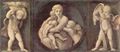 Raffael: Baglioni-Altar, Haupttafel, Predella mit Darstellung der Kardinaltugenden, Szene: Die Liebe (Caritas) und zwei Engel