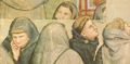 Giotto di Bondone: Fresken in der Bardi-Kapelle, Kirche Santa Croce in Florenz, Szene: Die Erscheinung in Arles, Detail