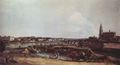 Canaletto (II): Ansicht von Dresden vom linken Elbufer, Die Bastion Sol mit Augustusbr�cke und der Hofkirche
