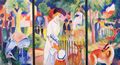 Macke, August: Gro�er Zoologischer Garten, Triptychon