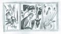 Macke, August: Entwurf zum Triptychon, Im Zoo