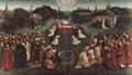 Eyck, Jan van: Genter Altar, Altar des Mystischen Lammes, Haupttafel, Szene: Die Anbetung des mystischen Lammes