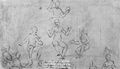 Raffael: Disputa, Studie, Thronender Christus und Segnender Gottvater, links: Maria, rechts: Johannes der T�ufer