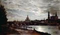 Dahl, Johan Christian Clausen: Dresden, Gesamtansicht bei Vollmond