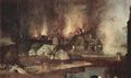 Bosch, Hieronymus: Antoniusaltar, Triptychon, Mitteltafel: Versuchung des Hl. Antonius, Detail