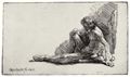 Rembrandt Harmensz. van Rijn: M�nnlicher Akt, am Boden sitzend