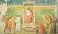 Giotto di Bondone: Fresken in der Bardi-Kapelle, Kirche Santa Croce in Florenz, Szene: Die Feuerprobe vor dem Sultan