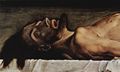 Holbein d. J., Hans: Altarretabel des Hans Oberried f�r den Dom von Freiburg, Predella: Toter Christus, Detail: Gesicht Christi