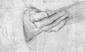 Raffael: Handstudie mit Buch