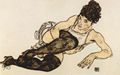 Schiele, Egon: Frau mit gr�nen Str�mpfen