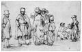 Rembrandt Harmensz. van Rijn: Studienblatt, Stra�enszene