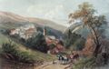 Sabatier, L�on Jean-Baptiste: Baden Baden, Ansicht mit Stiftskirche und Neuem Schloss