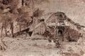 Rembrandt Harmensz. van Rijn: H�uschen an einem Waldrand